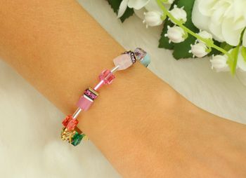 Bransoletka damskie Coeur De Lion GeoCUBE® Rainbow 490530-1520 z kamieniami szlachetnymi i kryształami Swarovski®. Pozłacana, ręcznie wykonana, kolorowa biżuteria damska (3).jpg