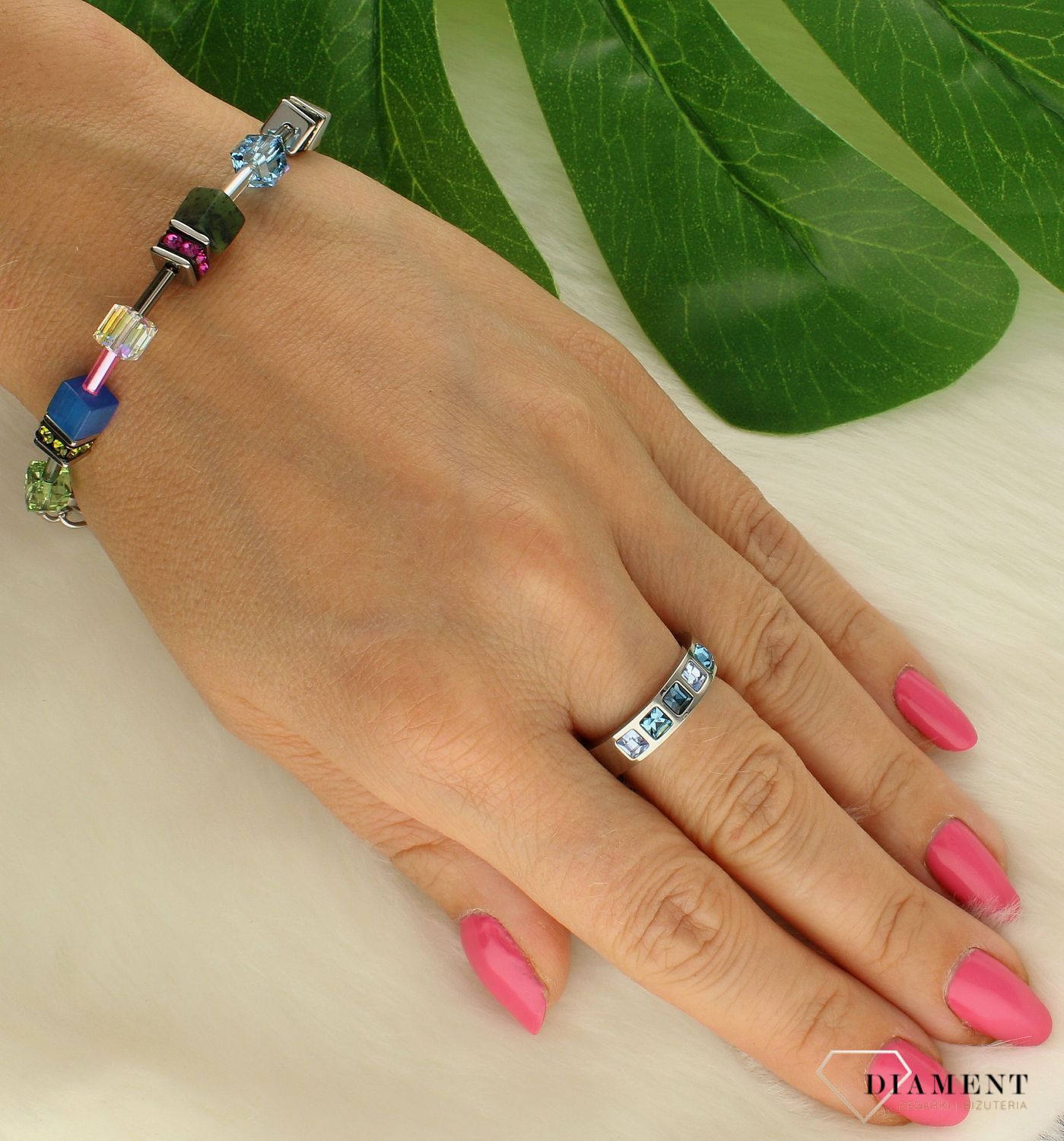 Bransoletka damska Coeur De Lion wielokolorowa z kamieniami naturalnymi 4905301583. Bransoletka stalowa damska. Bransoletka damska z kamieniami naturalnymi. Bransoletka damska z kryształkami. Bransoletka damska Coeur De Lion idealna na prezent..jpg