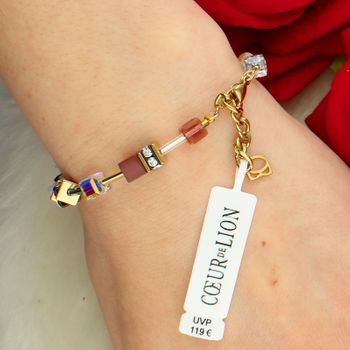 Bransoletka Coeur de Lion GeoCUBE® Golden Blush 490530-1924 złota – kamienie naturalne, Swarovski®v (1).jpg