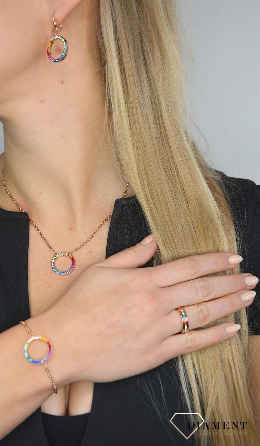 Bransoletka damska Coeur De Lion Swarovski kolorowe kółko 4957301500.jpg