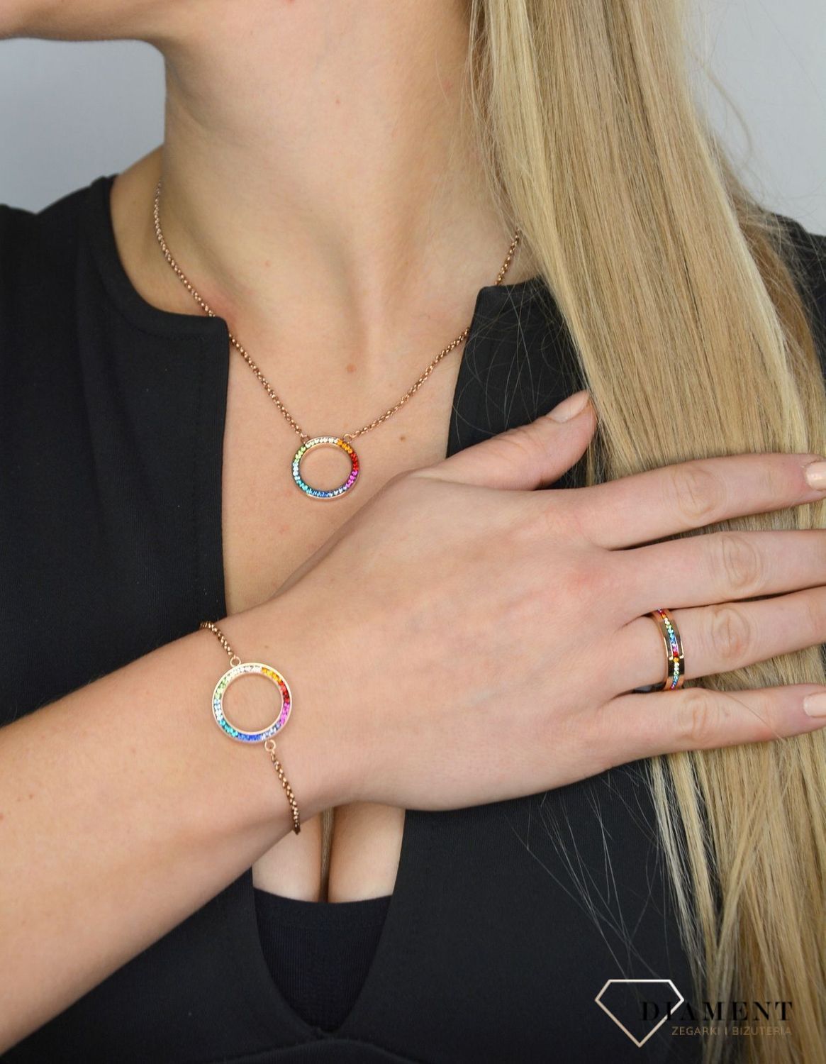 Bransoletka damska Coeur De Lion Swarovski kolorowe kółko 4957301500.jpg