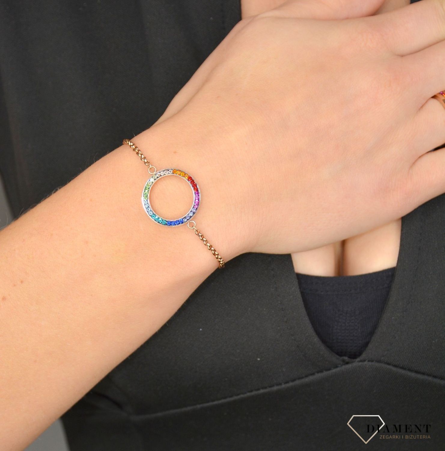 Bransoletka damska Coeur De Lion Swarovski kolorowe kółko 4957301500.jpg