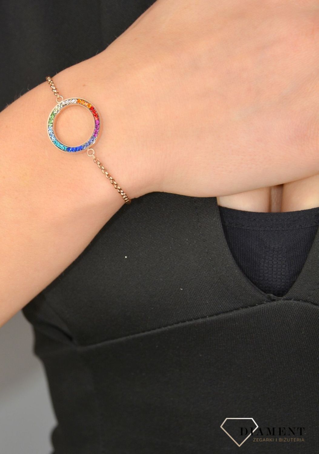 Bransoletka damska Coeur De Lion Swarovski kolorowe kółko 4957301500.jpg
