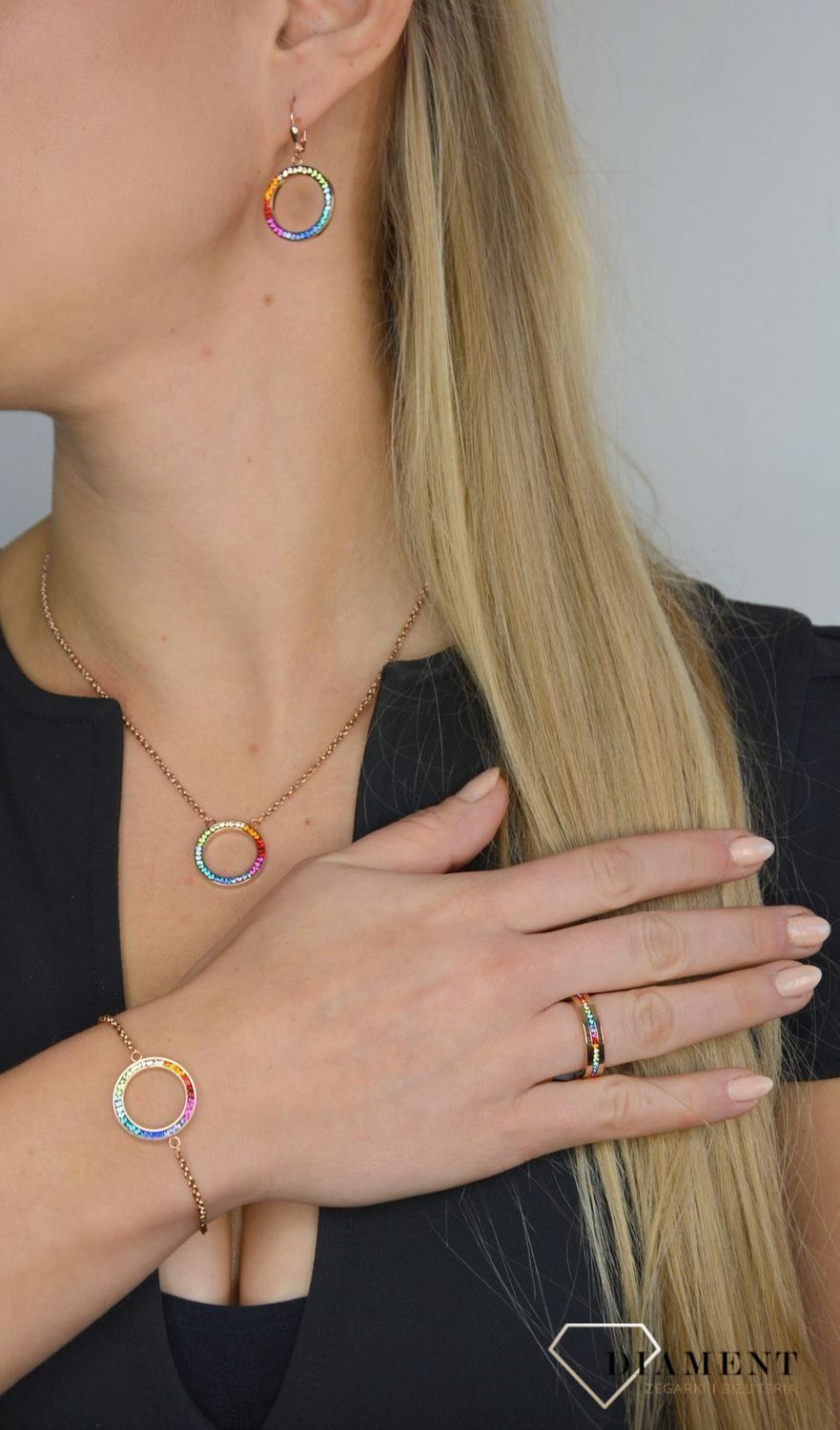 Bransoletka damska Coeur De Lion Swarovski kolorowe kółko 4957301500.jpg