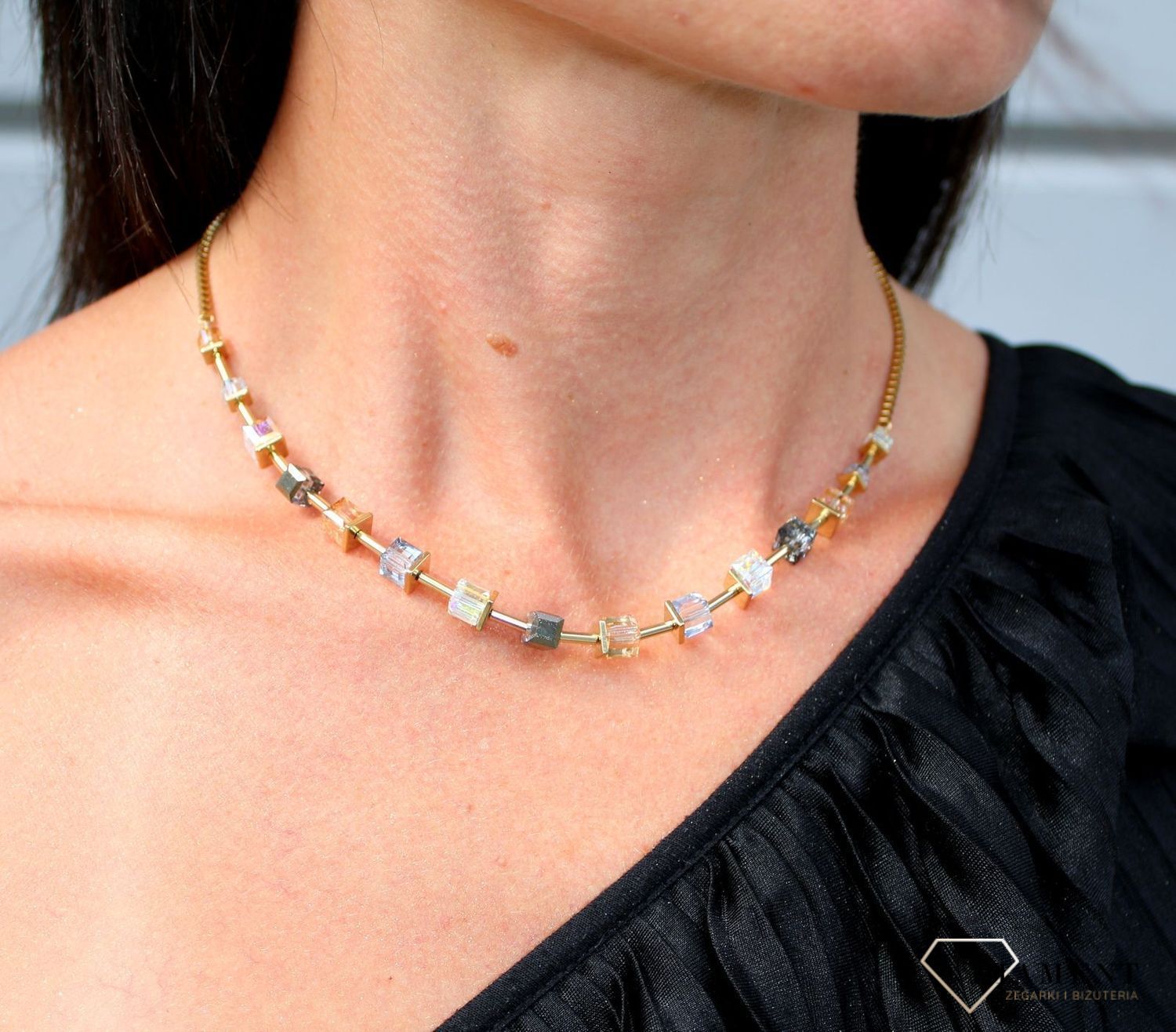 Naszyjnik pozłacany z kryształami Swarovskiego Coeur De Lion Gold 4996101600.jpg