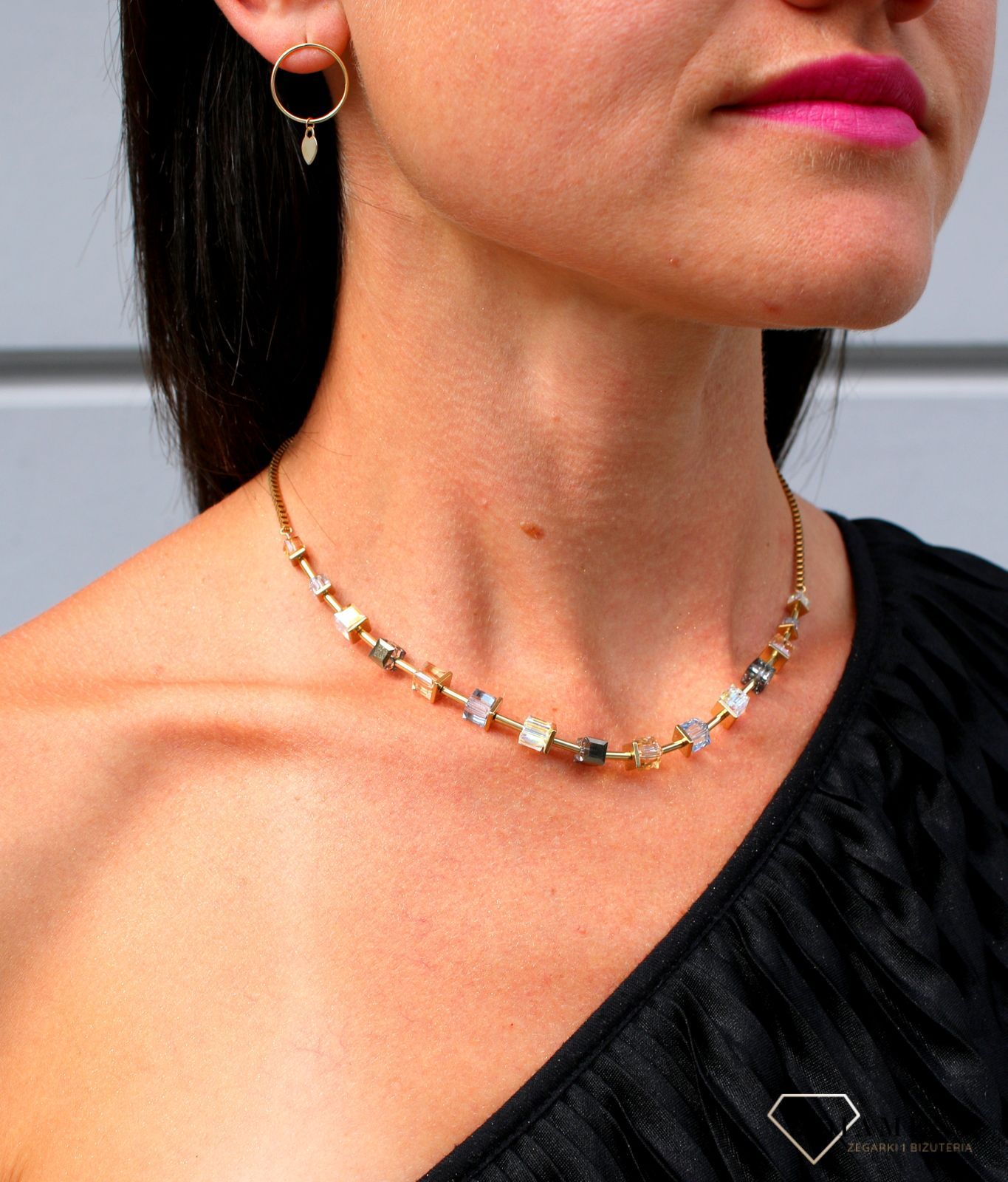 Naszyjnik pozłacany z kryształami Swarovskiego Coeur De Lion Gold 4996101600.jpg