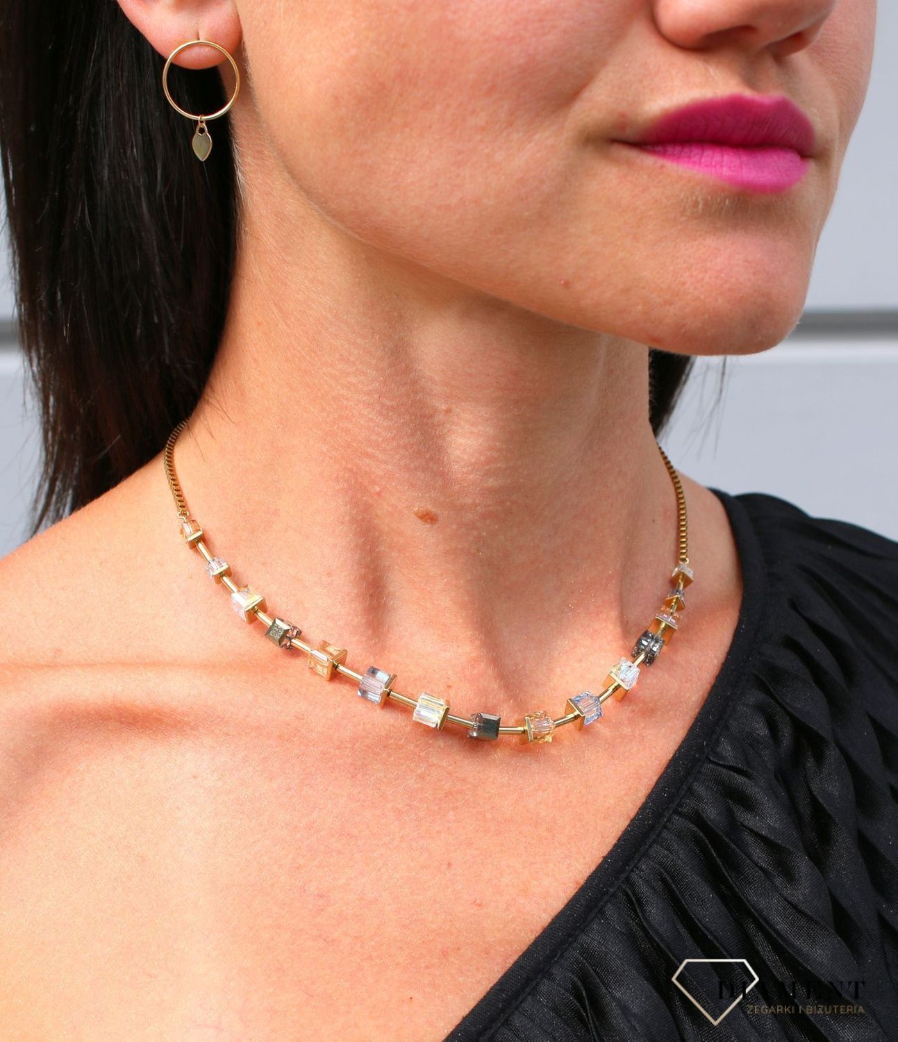 Naszyjnik pozłacany z kryształami Swarovskiego Coeur De Lion Gold 4996101600.jpg