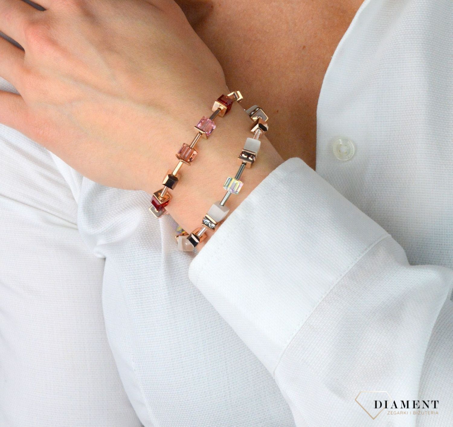 Bransoletka damska Swarovski Coeur De Lion Różowe złoto i czerwone kryształy 4996300300.jpg