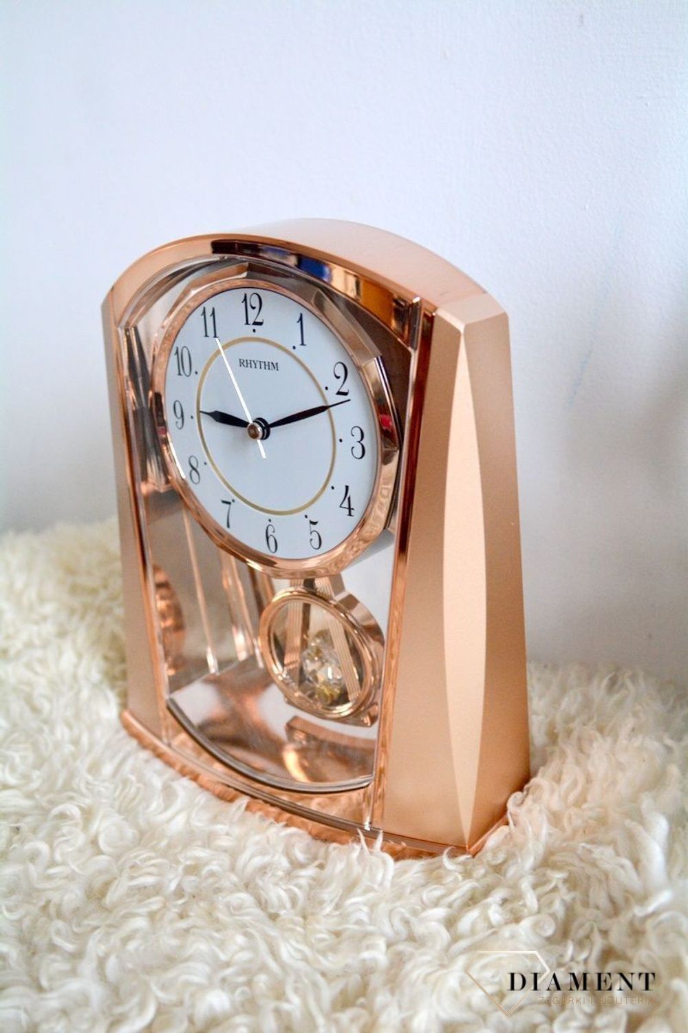 Zegar kominkowy rose gold z wahadłem Rhythm 4RP772WR13.jpg