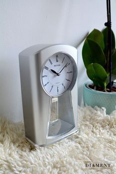 Zegar kominkowy srebrny z wahadłem Rhythm 4RP794WR19 to piękny zegar kominkowy z kolekcji japońskich zegarów kominkowych (1).JPG