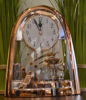 Zegar kominkowy różowe złoto Rhythm to piękny zegar kominkowy z kolekcji japońskich zegarów kominkowych. Idealny pomysł na prezent na rocznicę Ślubu będzie pamiątką na lata (2).JPG