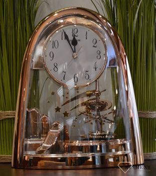 Zegar kominkowy różowe złoto Rhythm to piękny zegar kominkowy z kolekcji japońskich zegarów kominkowych. Idealny pomysł na prezent na rocznicę Ślubu będzie pamiątką na lata (3).JPG
