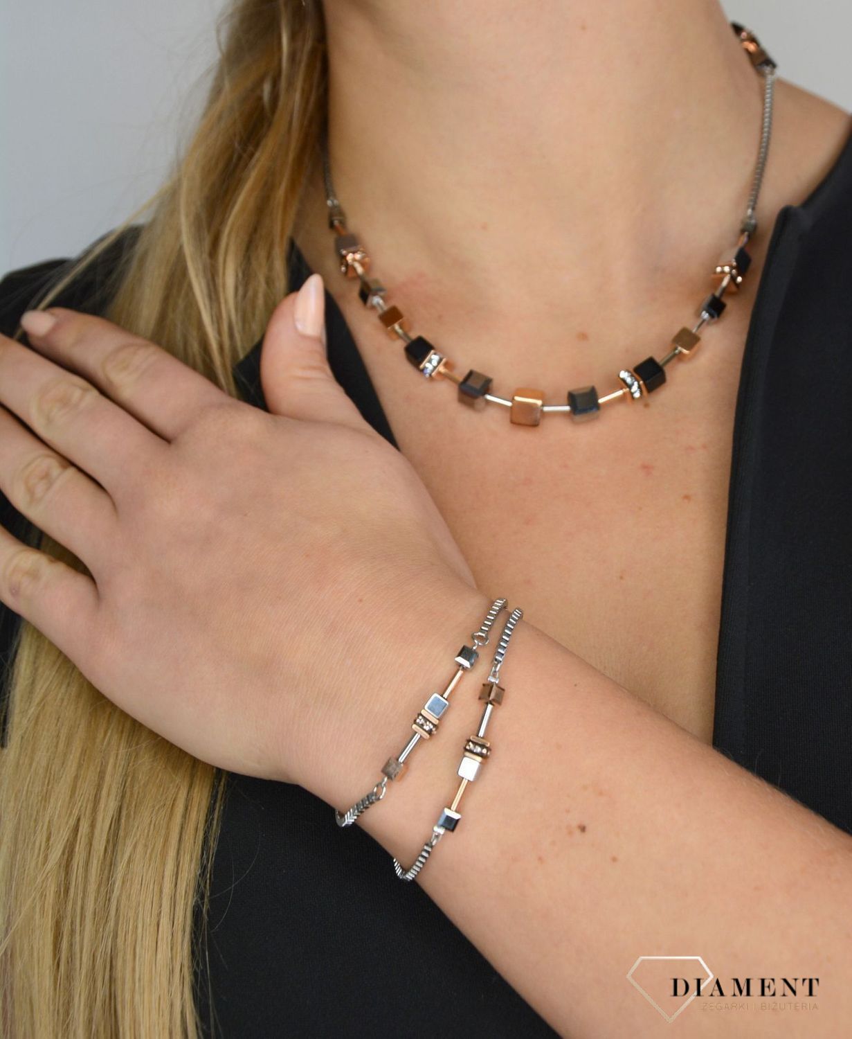 Naszyjnik damski podwójny Coeur De Lion hematyt 5008101631.jpg