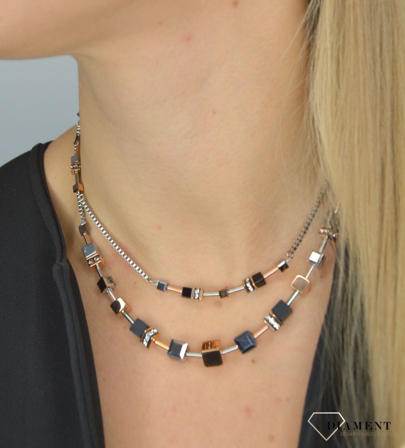 Naszyjnik damski podwójny Coeur De Lion hematyt 5008101631.jpg