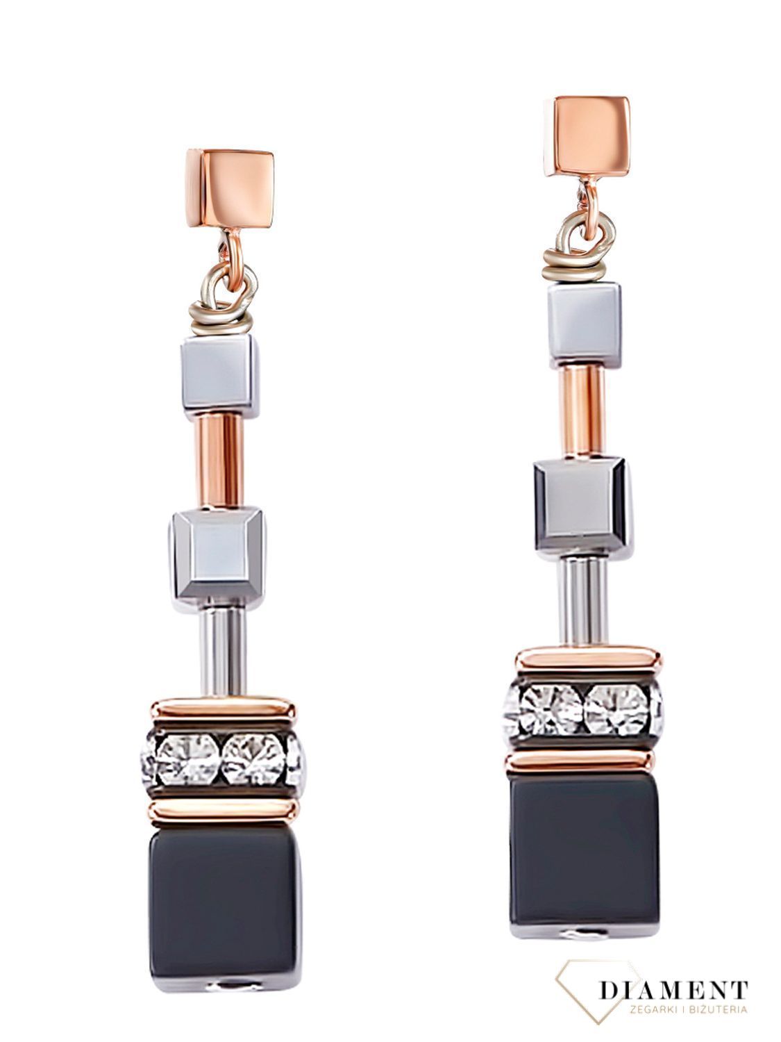 Kolczyki damskie Coeur De Lion onyks 5008211631 wpisują się w obowiązujące trendy i wyglądają niezwykle efektownie jak dodatek do wielu stylizacji..jpg