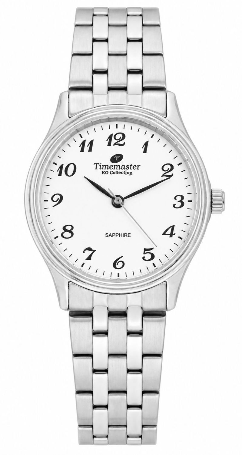 Zegarek Timemaster zegarek damski na bransolecie z białą tarczą.jpg