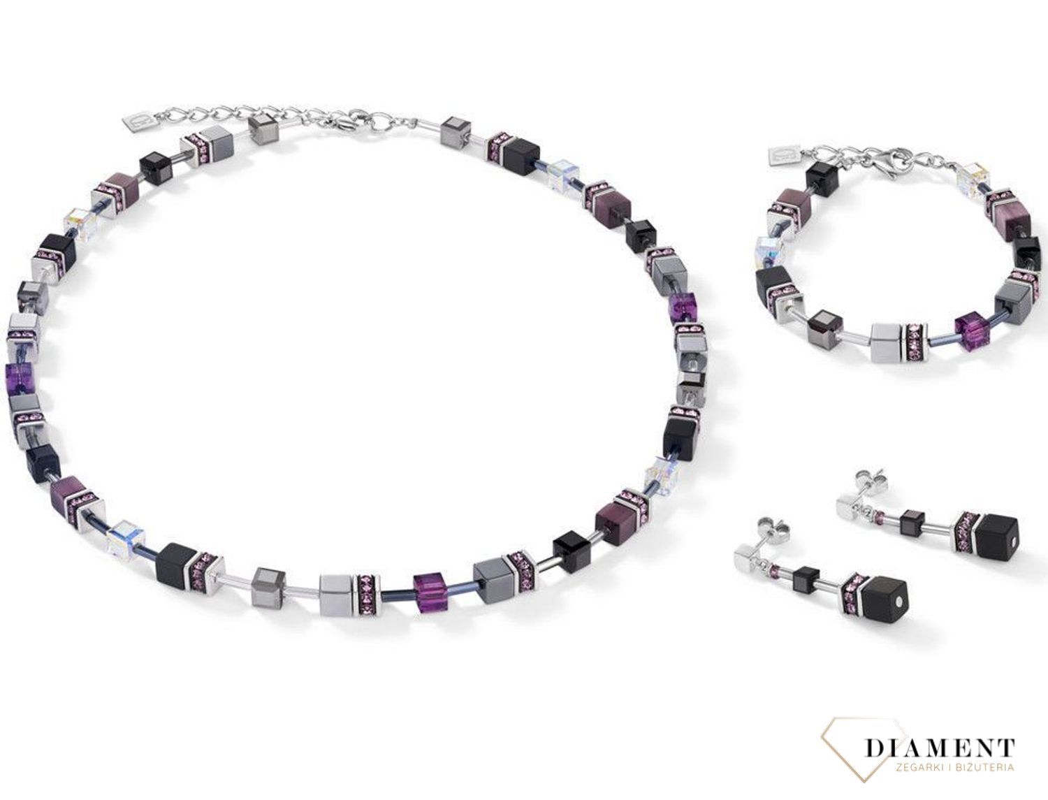 Kolczyki damskie Coeur De Lion onyks, Swarovski 5011210824.jpg