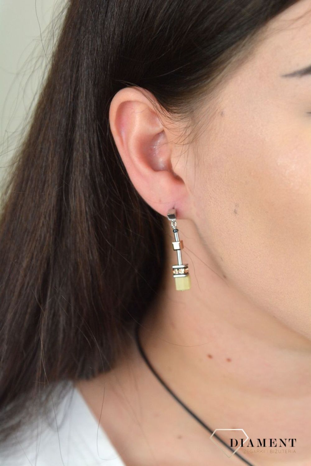 Kolczyki damskie Swarovski Coeur De Lion Zielone kwadraciki 5012210922.jpg