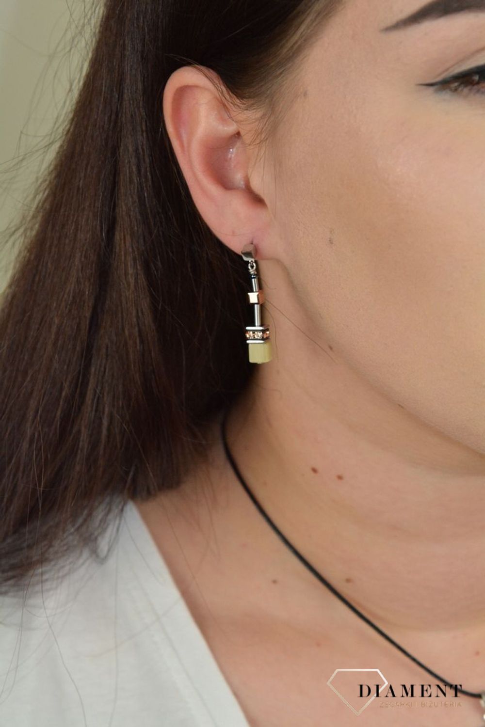 Kolczyki damskie Swarovski Coeur De Lion Zielone kwadraciki 5012210922.jpg