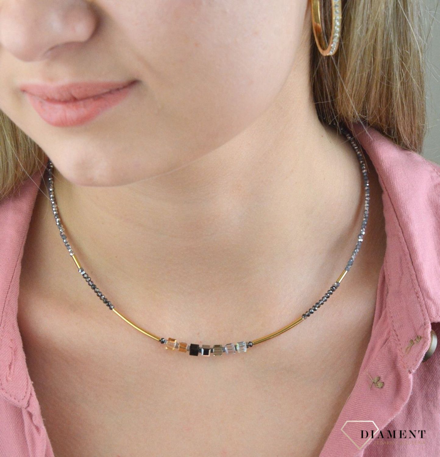 Naszyjnik damski Swarovski Coeur De Lion szkło i kryształ Swarovskiego 5027101216. COEUR DE LION to nowy koncept biżuterii, wykonanej ręcznie, przy użyciu naturalnych kamieni oraz wysokiej jakości materiałów kryształy Swar (2).JPG