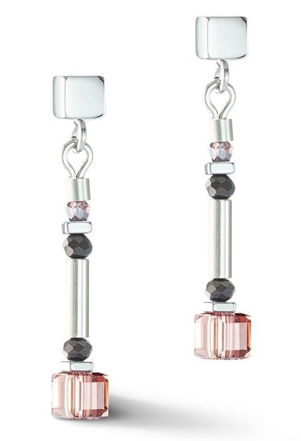 Kolczyki damskie Coeur de Lion Multicolour Art Nouveau 5027211578. Kolczyki z kryształem Swarovskiego. Damskie kolczyki wiszące Coeur de Lion. Kolczyki z różówym kryształem. Kolczyki stalowe Coeur de Lion idealne na prezent..jpg