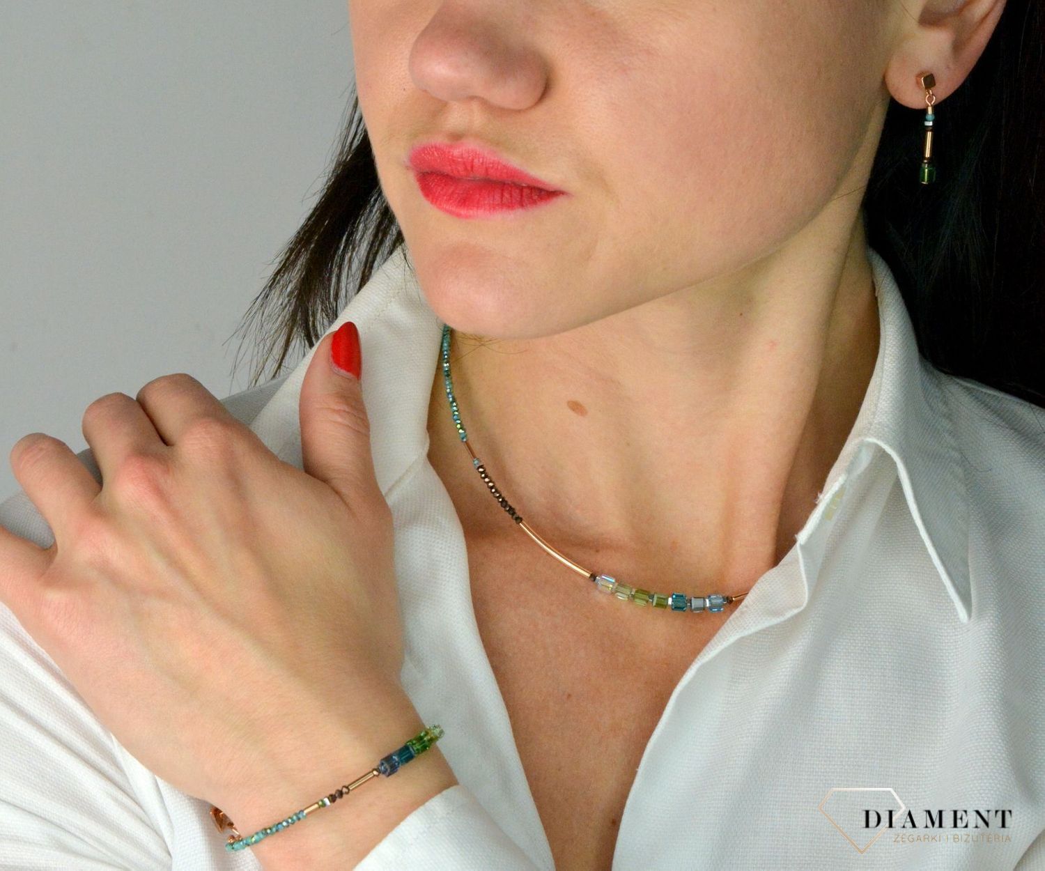 Bransoletka damska Swarovski Coeur De Lion hematyt, rzeźbione szkło 5027300537.jpg