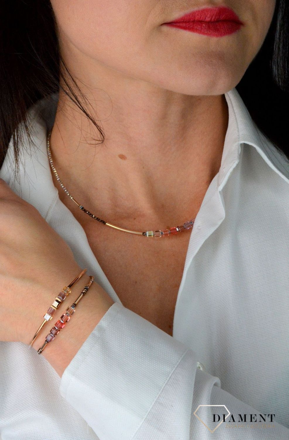 Bransoletka damska Swarovski Coeur De Lion Różowa Lilia 5027301927.jpg