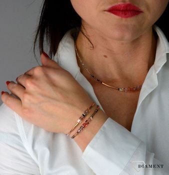 Bransoletka damska Swarovski Coeur De Lion Różowa Lilia 5027301927. Stylowe połączenie fasetowanego szkła, błyszczących kryształów Swarovski (2).JPG