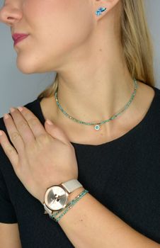 Naszyjnik damski Swarovski zielone kryształy Coeur De Lion 5033100624. Piękny naszyjnik damski Coeur de Lion ozdobiona kryształami Swarovski® (11).JPG