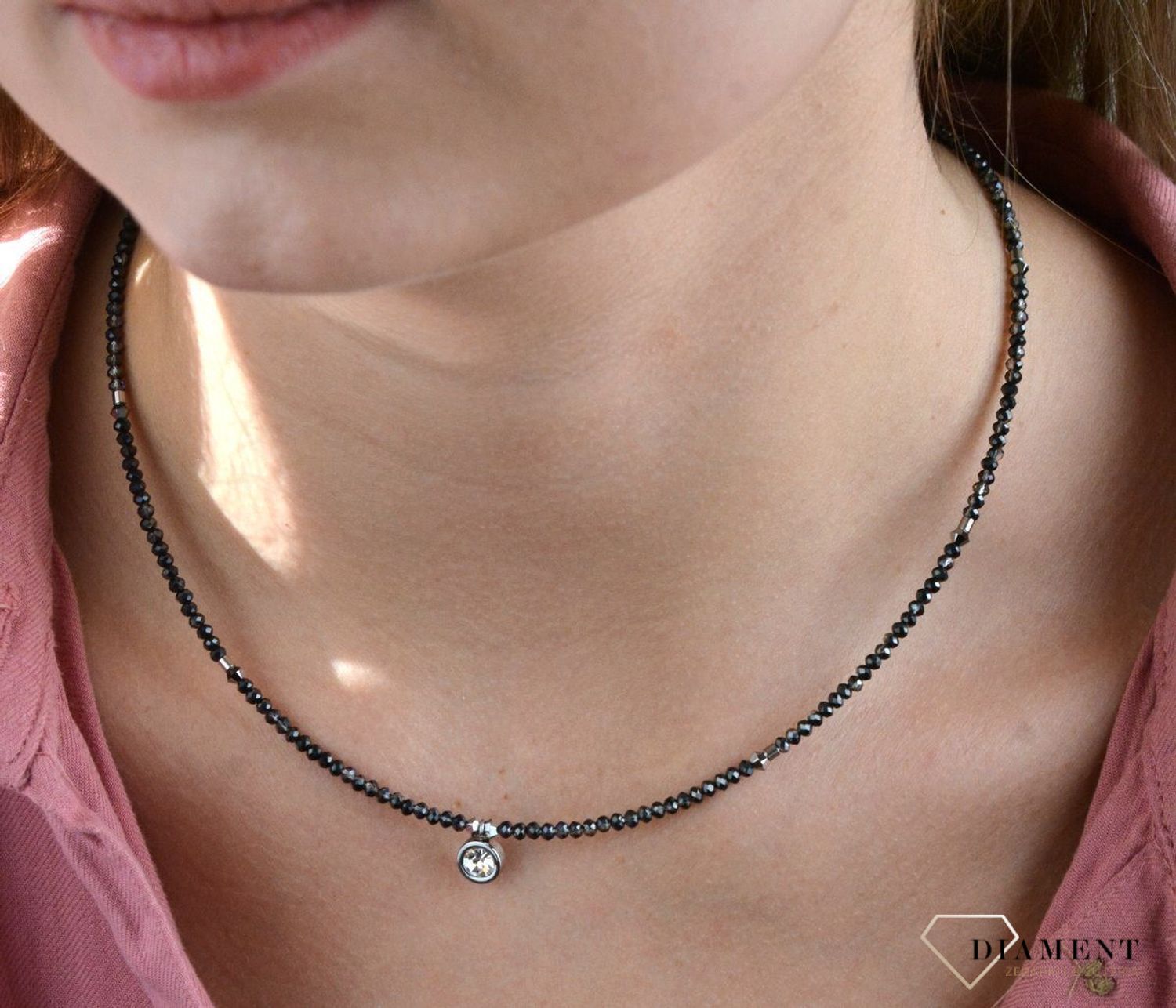 Naszyjnik damski Swarovski Coeur De Lion srebrny z antracytem 5033101200 5033101200-1.jpg