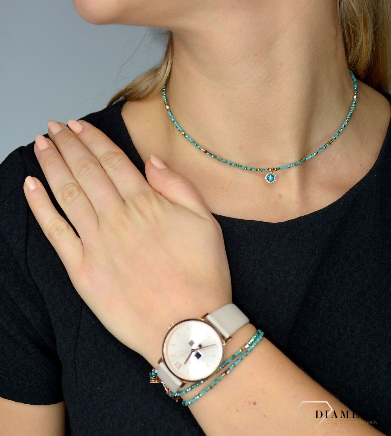 Bransoletka damska Swarovski zielone kryształy Coeur De Lion 5033300624. Piękny naszyjnik damski Coeur de Lion ozdobiona kryształami Swarovski® to idealny pomysł na prezent dla kobiety oraz jako dodatek do wi.jpg