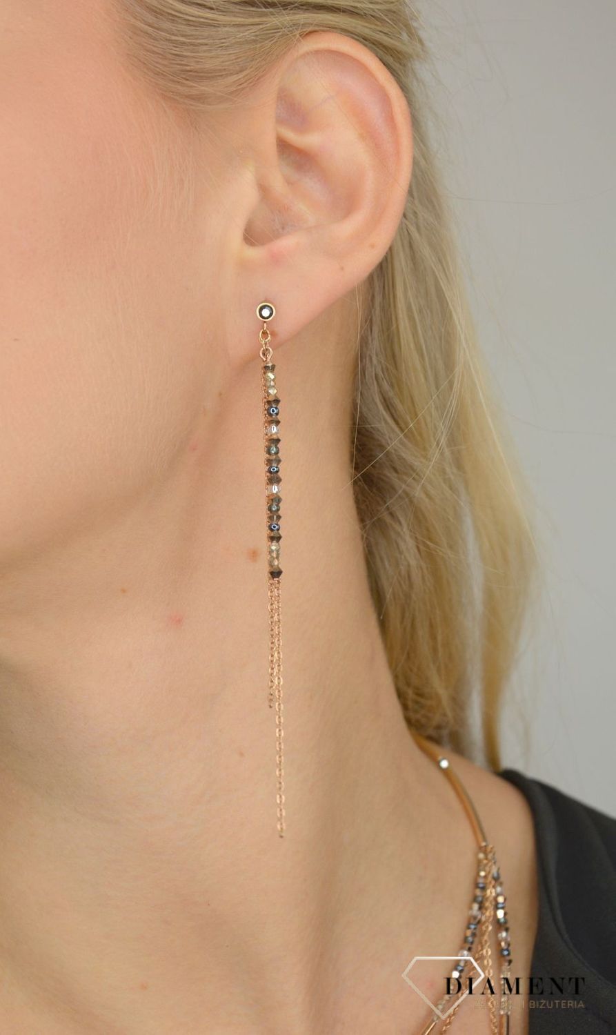 Kolczyki damskie Coeur De Lion Swarovski z łańcuszkami 5040211200 (2).jpg