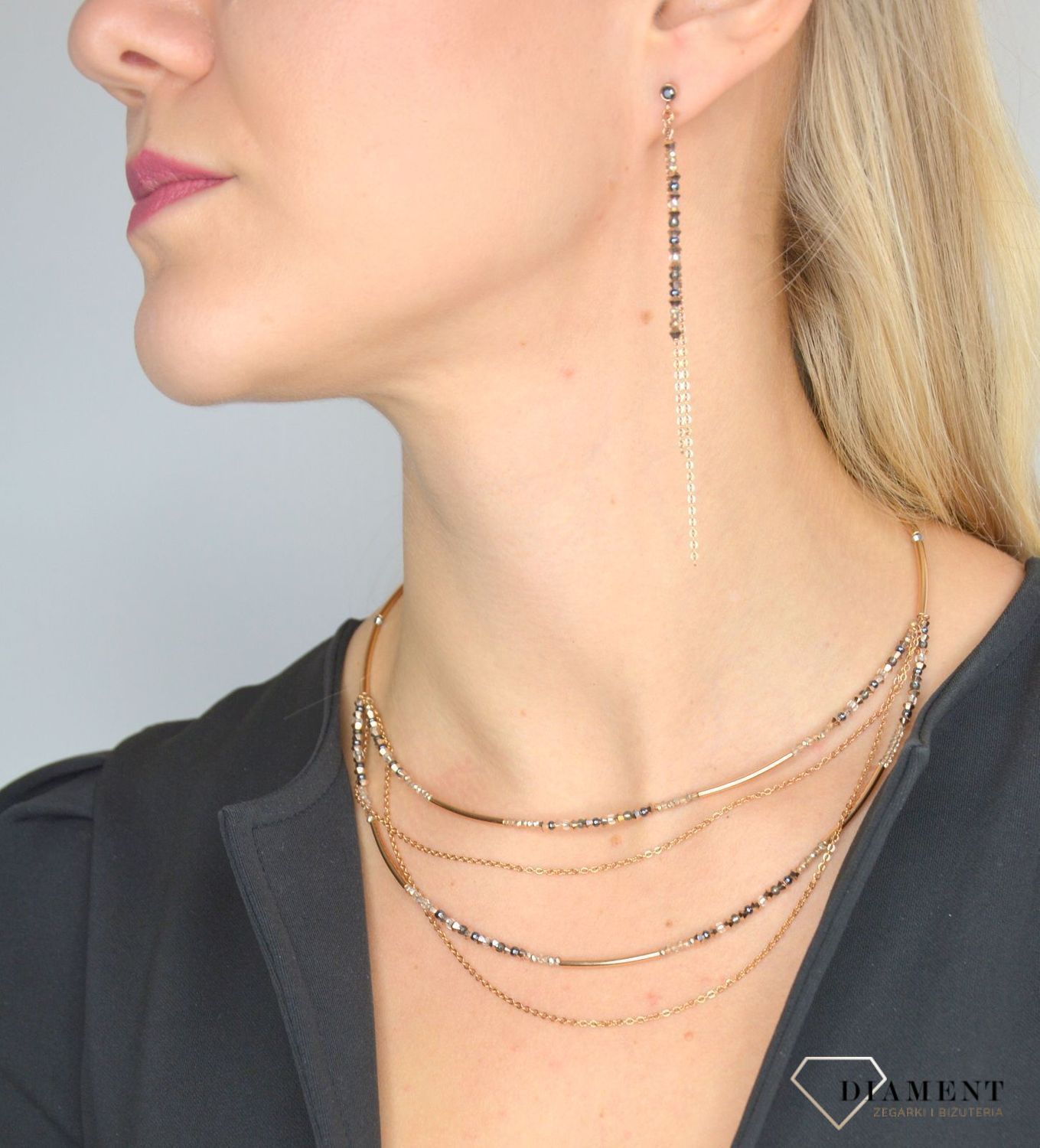 Kolczyki damskie Coeur De Lion Swarovski z łańcuszkami 5040211200 (2).jpg