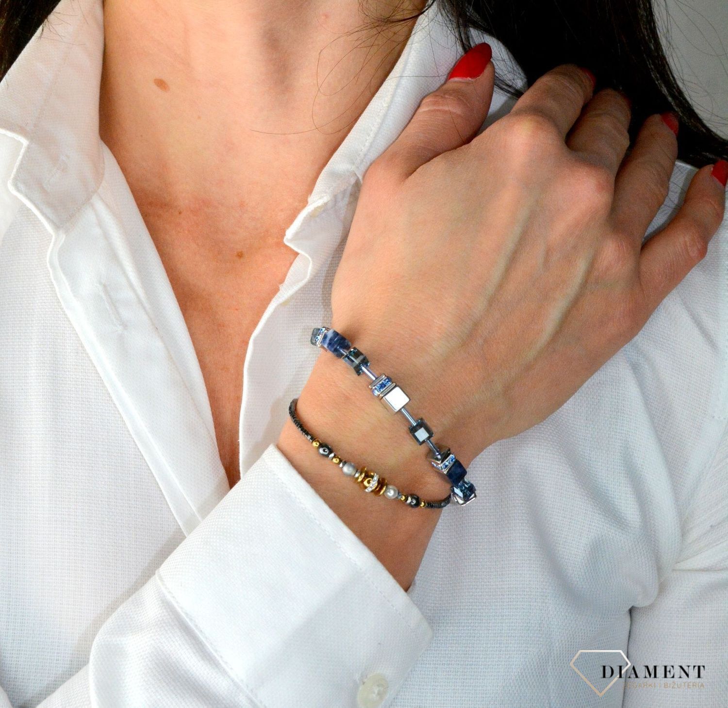 Bransoletka damska Swarovski Coeur De Lion z kuleczką i kryształami 5049301216.jpg