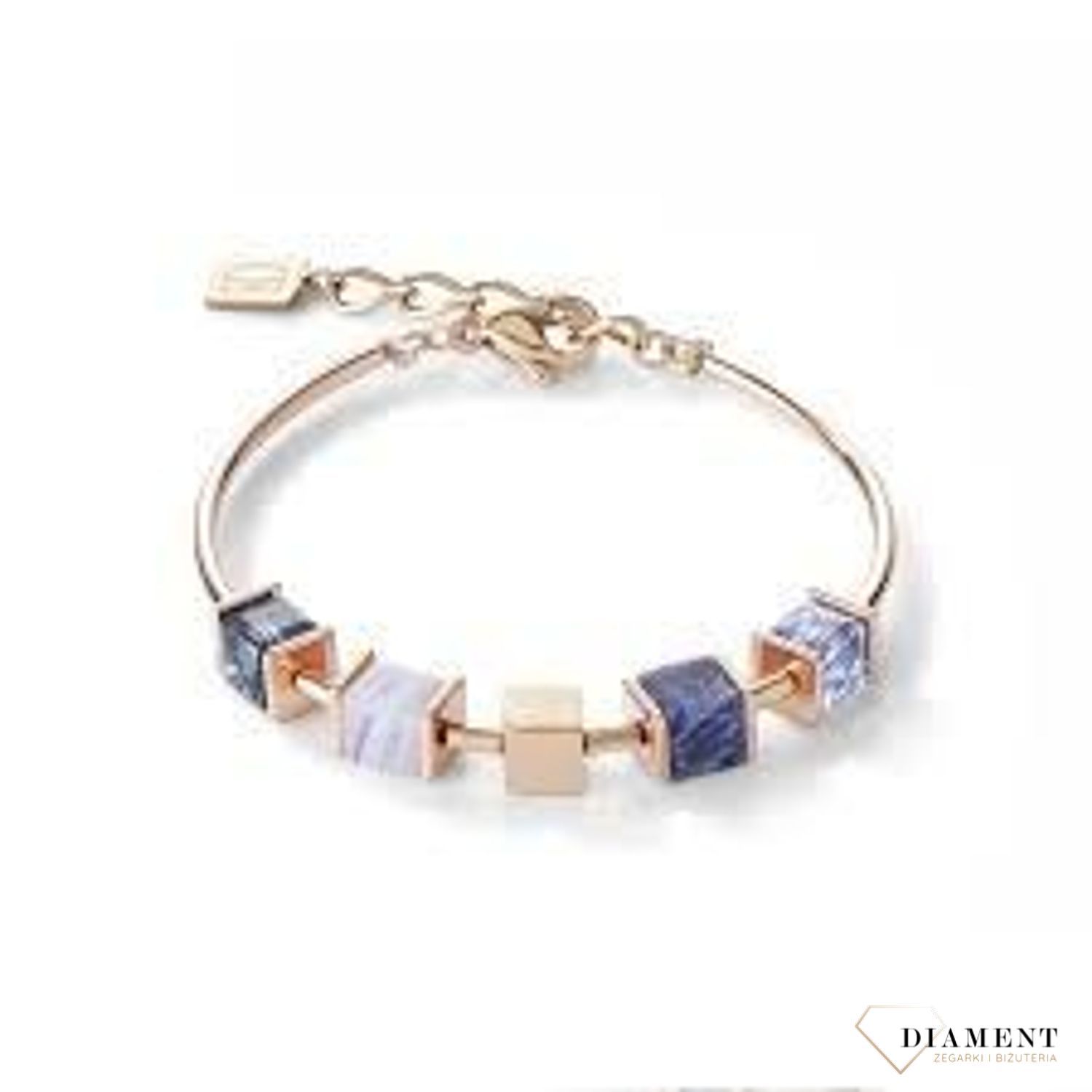 Piękna Bransoletka damska Swarovski Coeur De Lion granatowy sodalit i jasnoniebieski chalcedon, ozdobiona kryształami Swarovski® to idealny pomysł na prezent dla kobiety oraz jako dodatek do wielu stylizacji..jpg