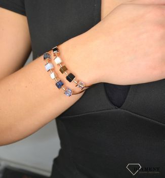Piękna Bransoletka damska Swarovski Coeur De Lion 'sodalit i chalcedon' granatowy sodalit i jasnoniebieski chalcedon, ozdobiona kryształami Swarovski® to idealny pomysł na prezent dla kobiety oraz jako dodatek do wielu stylizacji (7).JPG