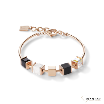 Piękna Bransoletka damska Swarovski Coeur De Lion czarny onyks, howlit, ozdobiona kryształami Swarovski® to idealny pomysł na prezent dla kobiety oraz jako dodatek do wielu stylizacji..png