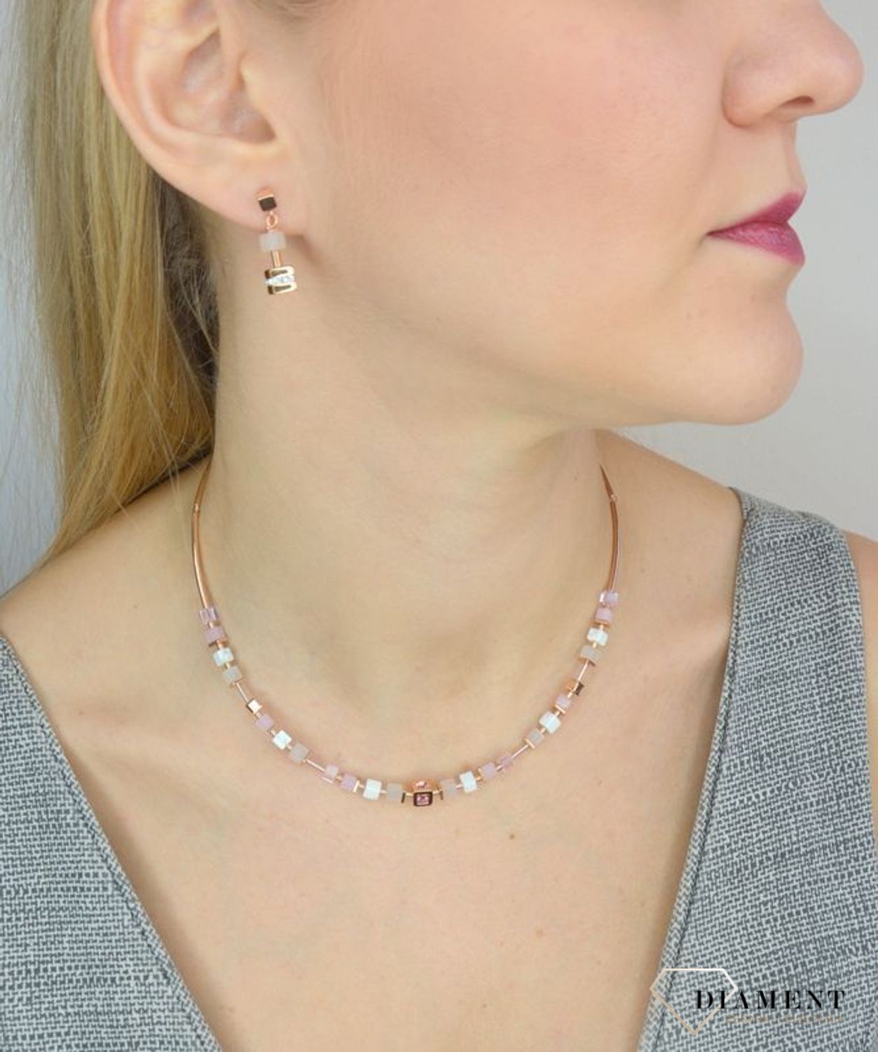 Kolczyki srebrne wiszące Coeur de Lion hematyt 5058211910 Piękne kolczyki srebrne wiszące Coeur de Lion.jpg