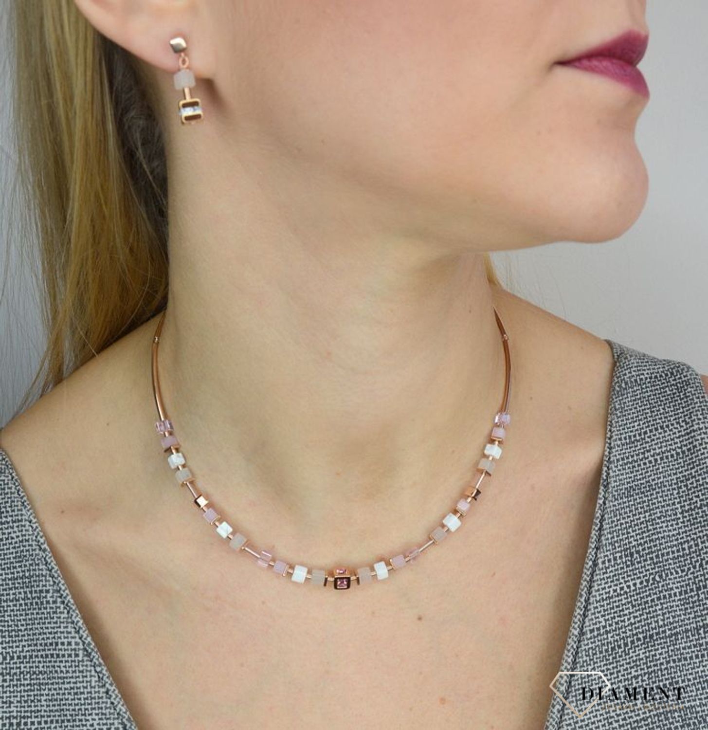 Kolczyki srebrne wiszące Coeur de Lion hematyt 5058211910 Piękne kolczyki srebrne wiszące Coeur de Lion.jpg