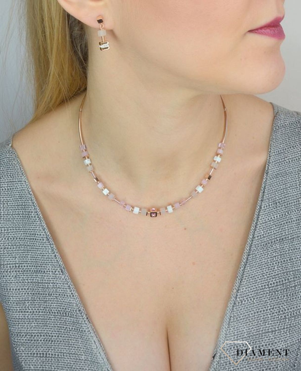 Kolczyki srebrne wiszące Coeur de Lion hematyt 5058211910 Piękne kolczyki srebrne wiszące Coeur de Lion.jpg