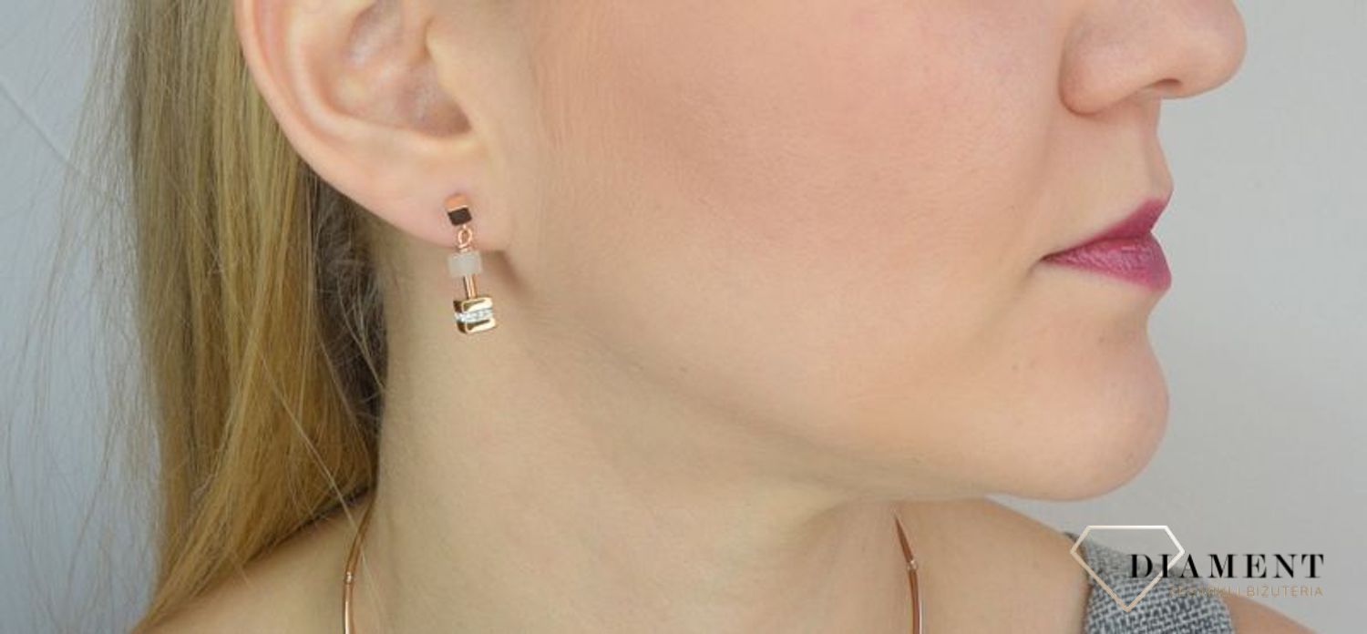 Kolczyki srebrne wiszące Coeur de Lion hematyt 5058211910 Piękne kolczyki srebrne wiszące Coeur de Lion.jpg