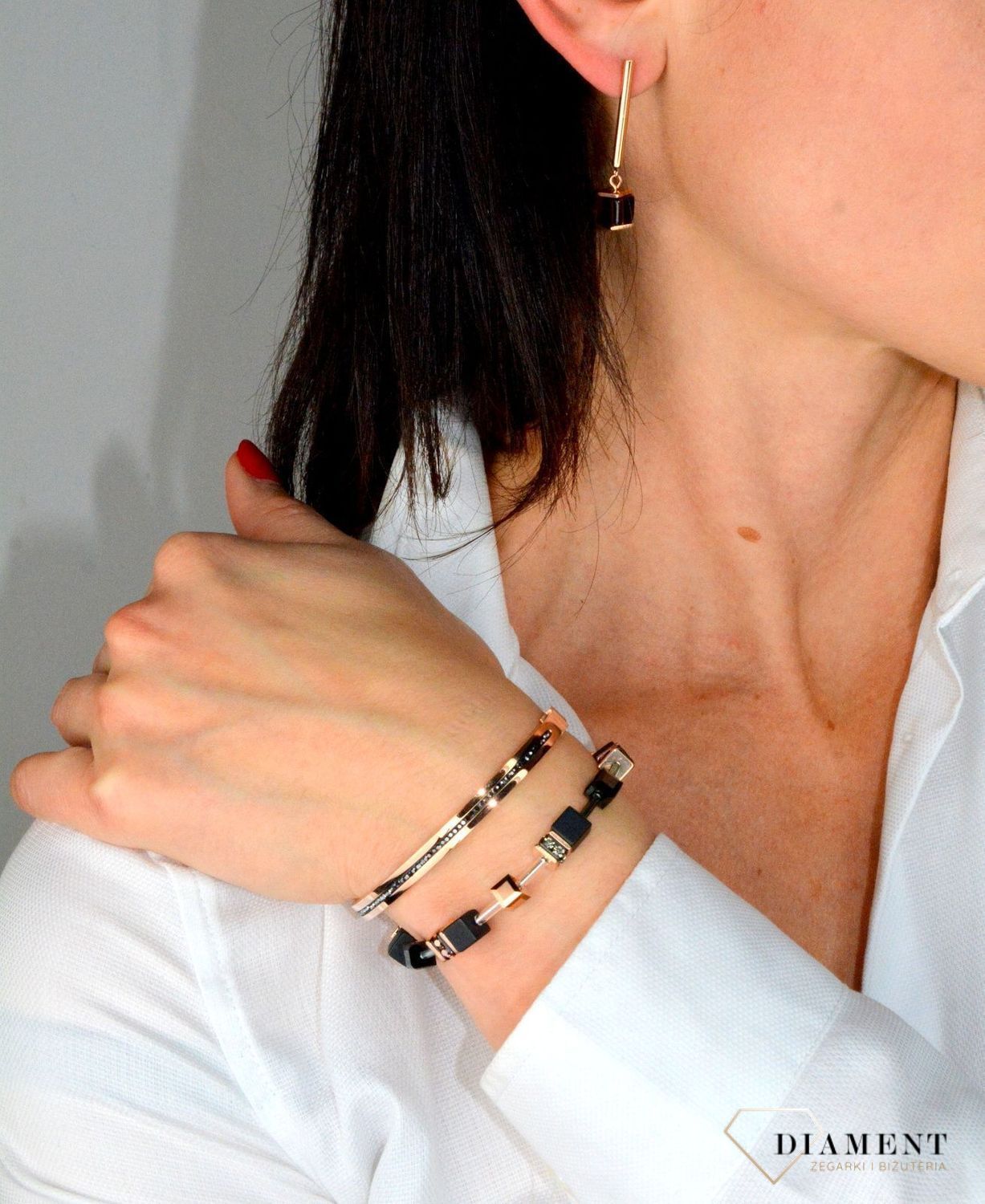 Kolczyki damskie Swarovski Coeur De Lion kamienie naturalne, różowe złoto 5059211100.jpg