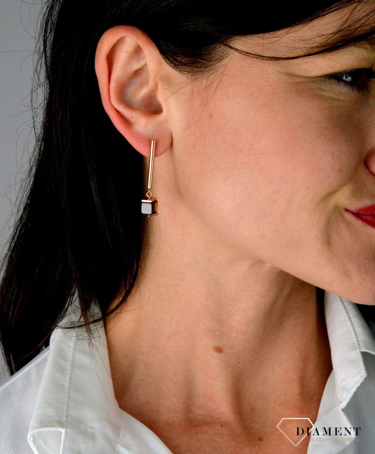 Kolczyki damskie Swarovski Coeur De Lion kamienie naturalne, różowe złoto 5059211100.jpg