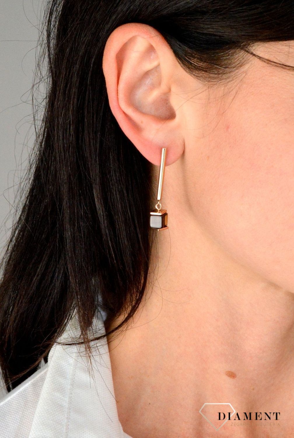 Kolczyki damskie Swarovski Coeur De Lion kamienie naturalne, różowe złoto 5059211100.jpg