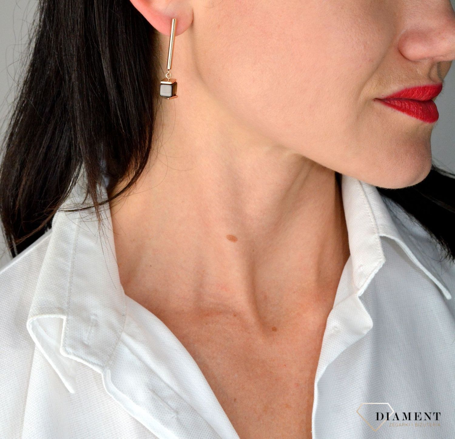 Kolczyki damskie Swarovski Coeur De Lion kamienie naturalne, różowe złoto 5059211100.jpg