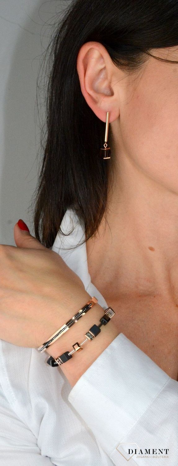 Kolczyki damskie Swarovski Coeur De Lion kamienie naturalne, różowe złoto 5059211100.jpg