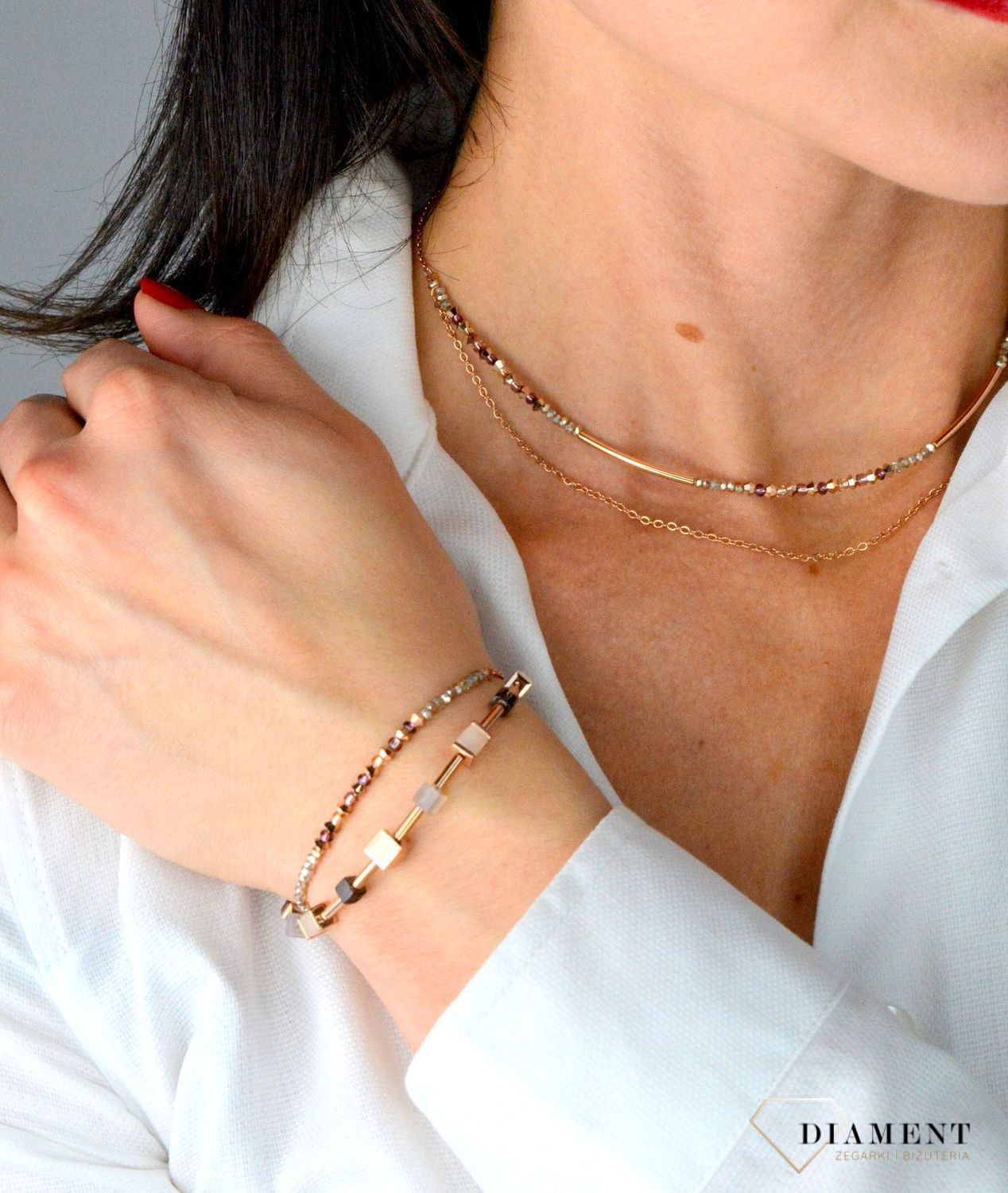 Naszyjnik damski Swarovski Coeur De Lion Naszyjnik podwójny z drobnych kryształków Liliowy 507310082 (1).jpg