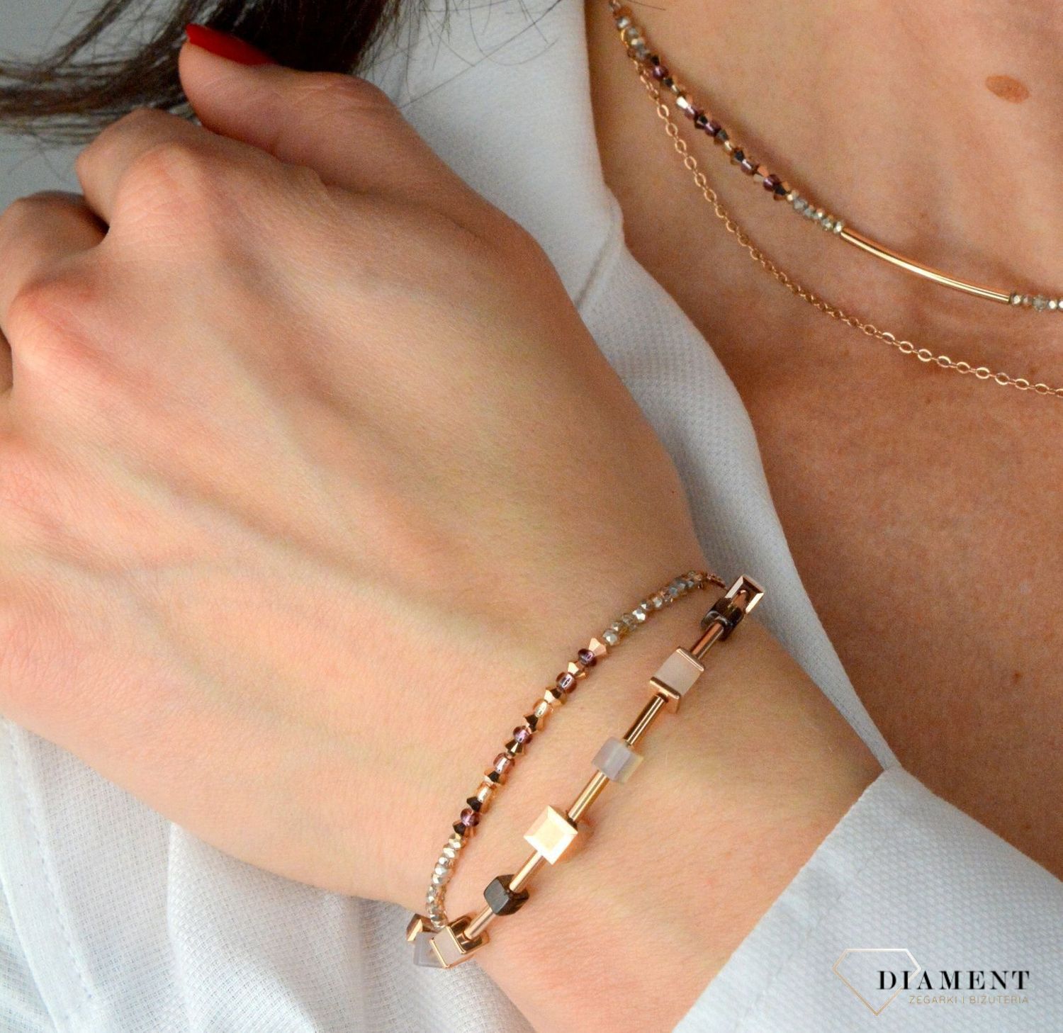 Bransoletka damska Swarovski Coeur De Lion z drobnych kryształków Liliowy 5073300829.jpg