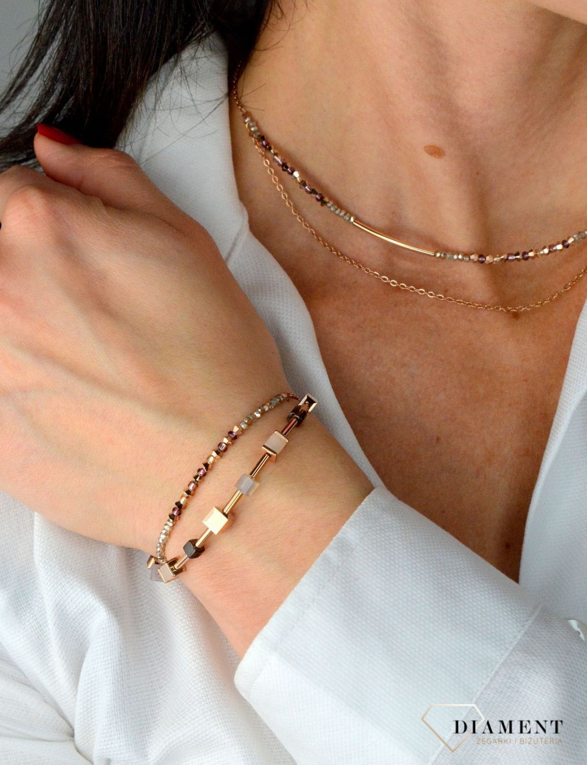 Bransoletka damska Swarovski Coeur De Lion z drobnych kryształków Liliowy 5073300829.jpg