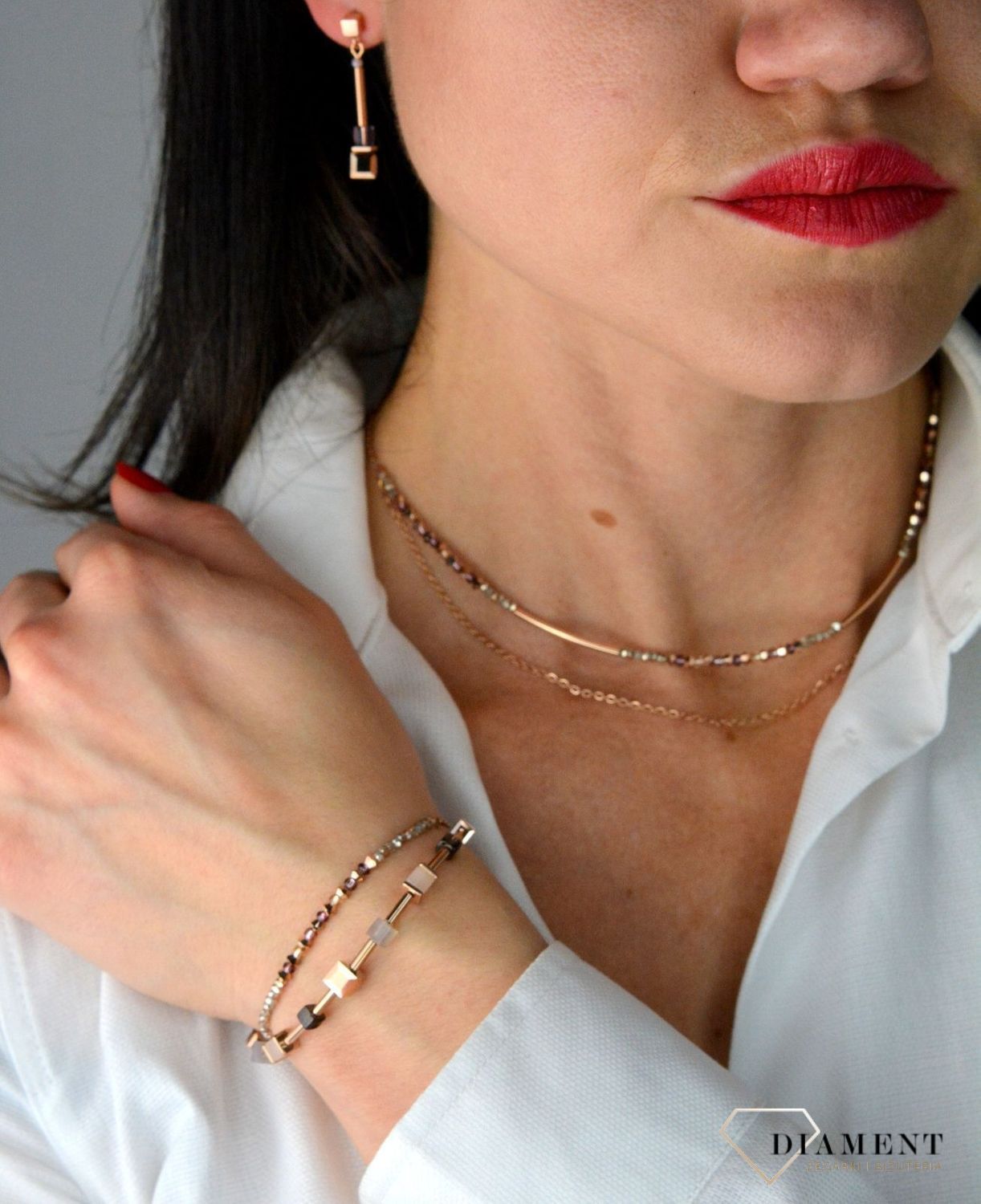 Bransoletka damska Swarovski Coeur De Lion z drobnych kryształków Liliowy 5073300829.jpg